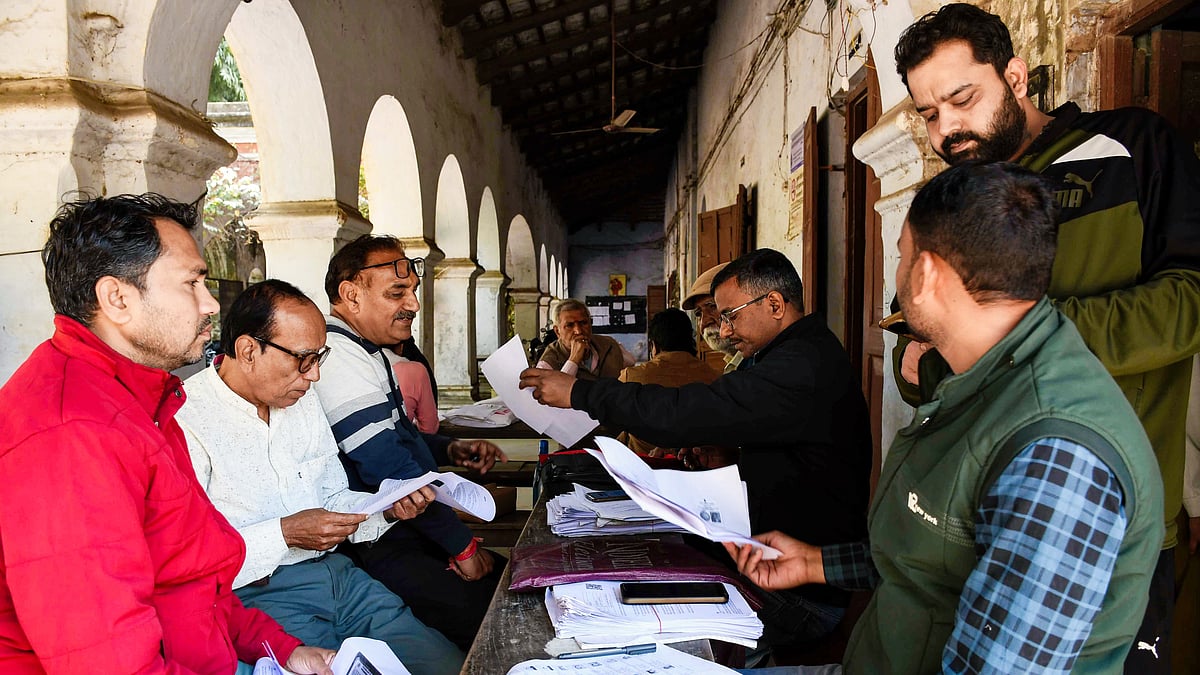 An SIR hearing centre in Prayagraj, Uttar Pradesh, 14 Feb