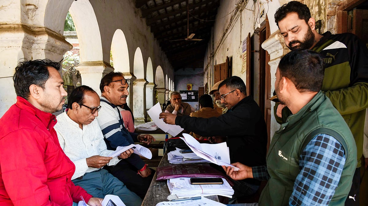 An SIR hearing centre in Prayagraj, Uttar Pradesh, 14 Feb