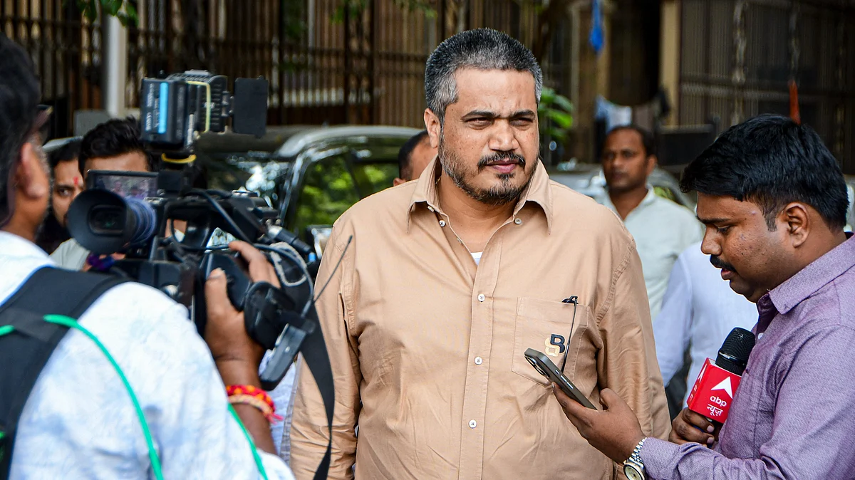 NCP (SP) MLA Rohit Pawar outside the Sessions Court in Mumbai, 17 Feb