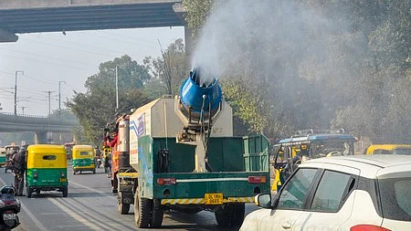 A mist gun deployed in Delhi