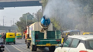A mist gun deployed in Delhi