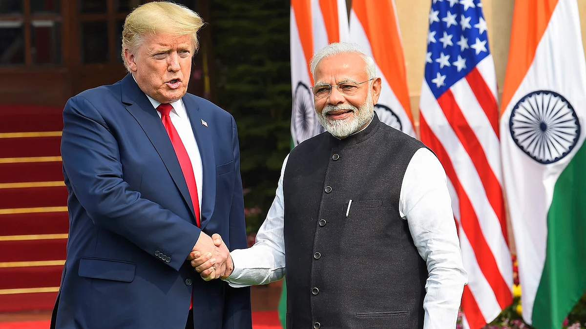Narendra Modi with Donald Trump.