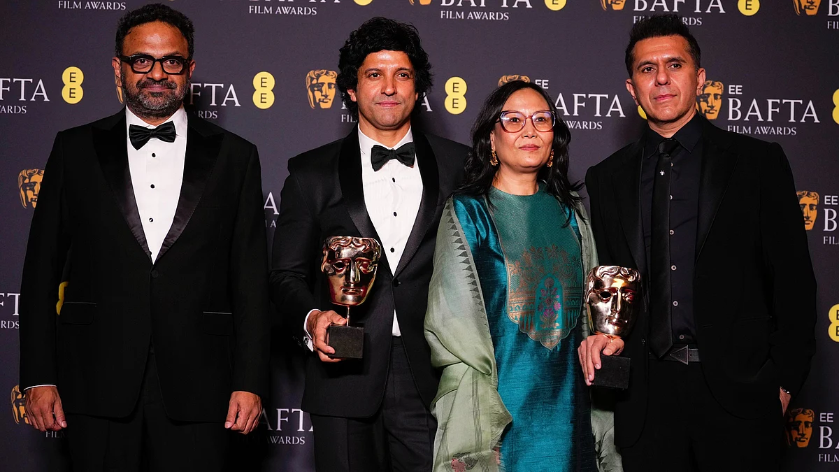 Lakshmipriya Devi with (from left) Alan McAlex, Farhan Akhtar and Ritesh Sidhwani 