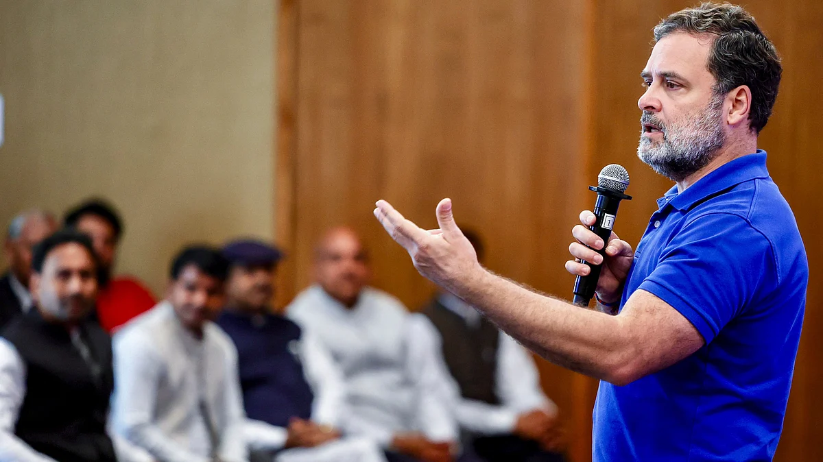 Rahul Gandhi interacts with Bahujan activists at Indira Bhawan, New Delhi