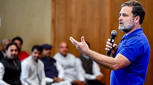 Rahul Gandhi interacts with Bahujan activists at Indira Bhawan, New Delhi