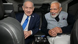 Narendra Modi with his Israeli counterpart Benjamin Netanyahu in Jerusalem.