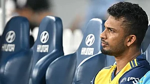 A forlorn Sri Lanka captain Dasun Shanka after their World Cup exit