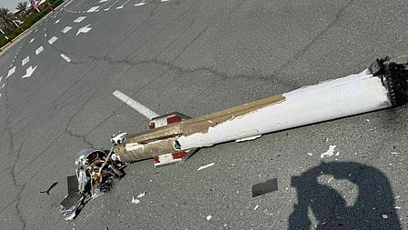 Part of missile show down by UAE