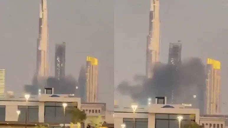A building near Burj Khalifa got hit by drone. 