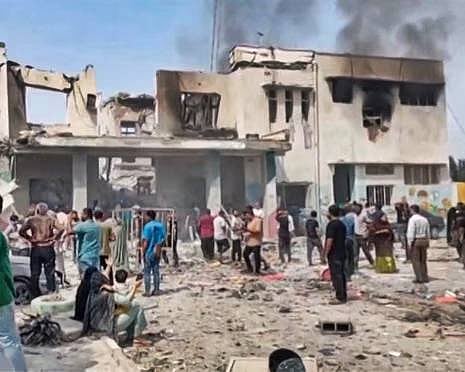 Video screengrab showing devastated school building in girls’ elementary school in Iran’s Hormozgan.