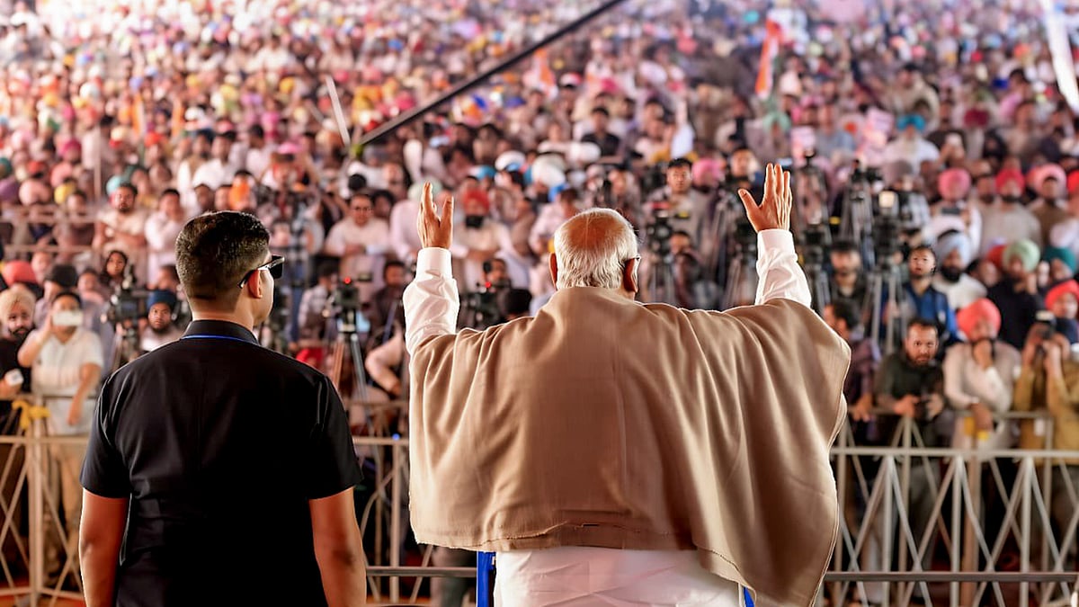 Mallikarjun Kharge during a public meeting in Barnala, Punjab.
