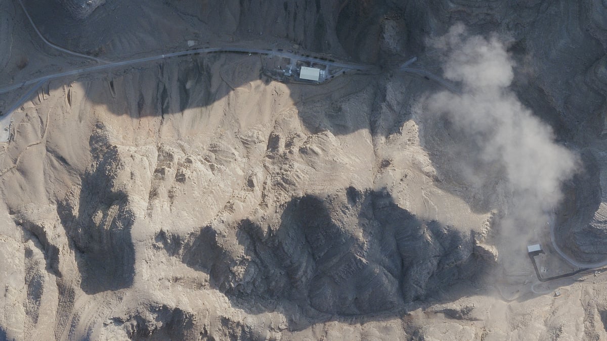 Satellite image released by Planet Labs PBC shows a missile base near Isfahan, Iran.