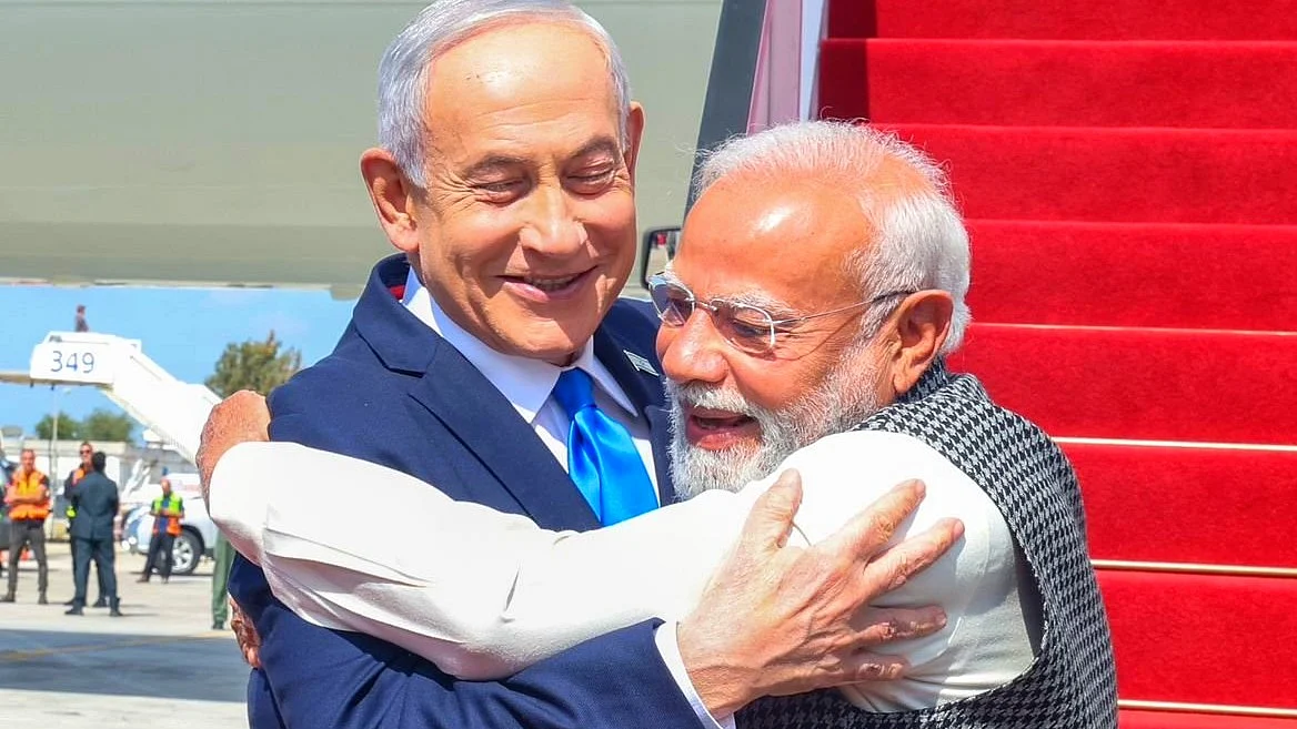 PM Modi with Israeli PM Benjamin Netanyahu three days before Israel's strike on Iran