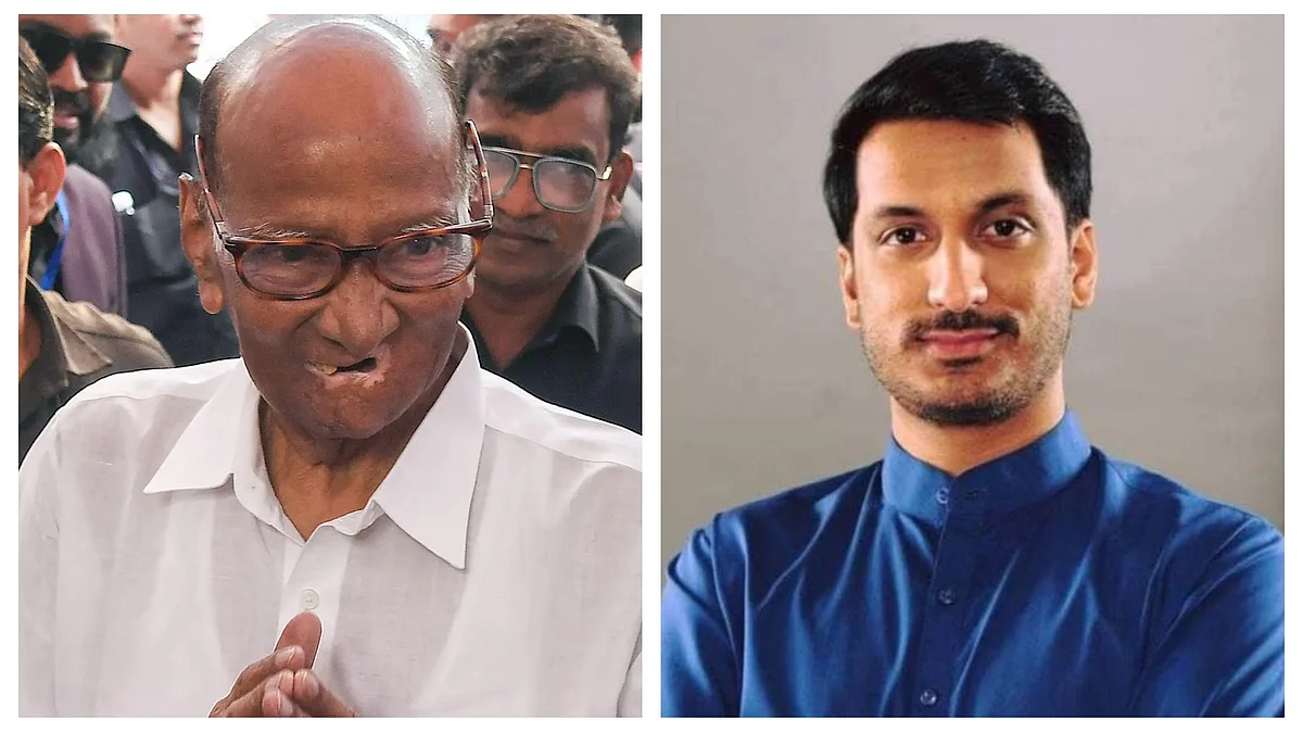 Sharad (left) and Parth Pawar