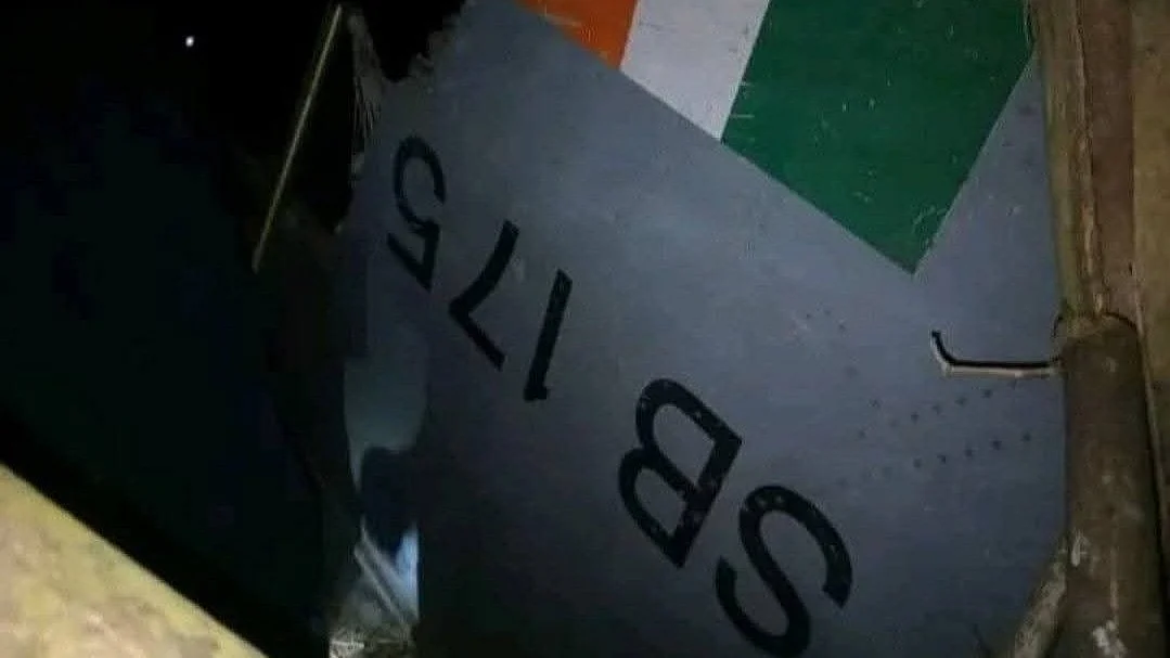 The crashed Sukhoi Su-30MKI fighter jet in Karbi Anglong district.