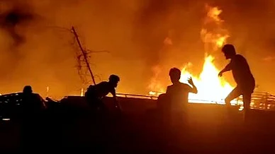 A previous fire at a Rohingya refugee camp