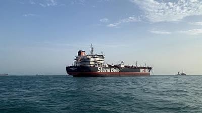 Oil tanker crossing the Strait of Hormuz 