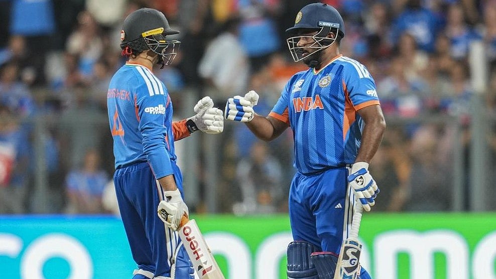 Sanju Samson (R) and Abhishek Sharma plundered 98 runs for the first wicket in seven overs