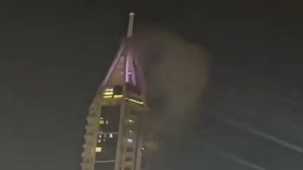 Smoken seen rising from Burj Marina