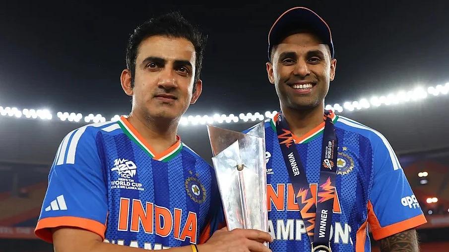 Moment to cherish: Gautam Gambhir & Suryakumar Yadav with the T20 World Cup
