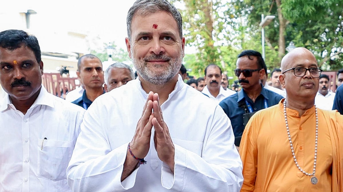 Rahul Gandhi in Kollam, Kerala.