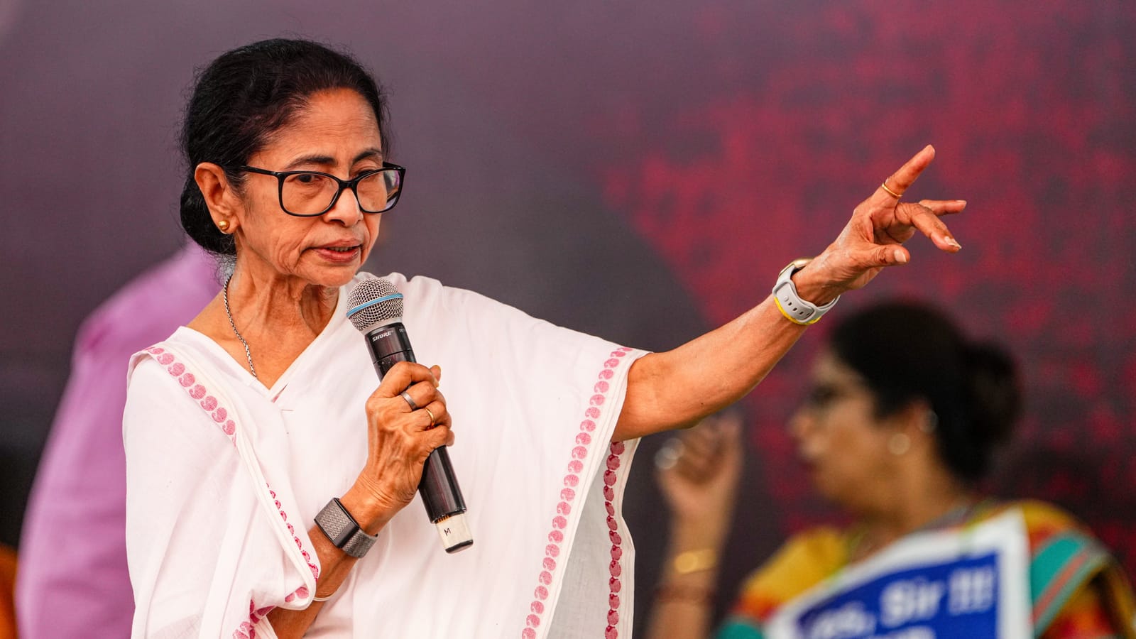 West Bengal CM Mamata Banerjee at her recent five-day sit-in protest against the Centre