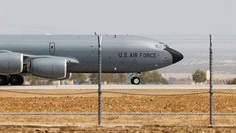 A US Air Force refuelling aircraft 