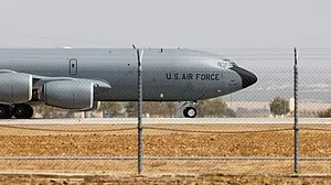 A US Air Force refuelling aircraft