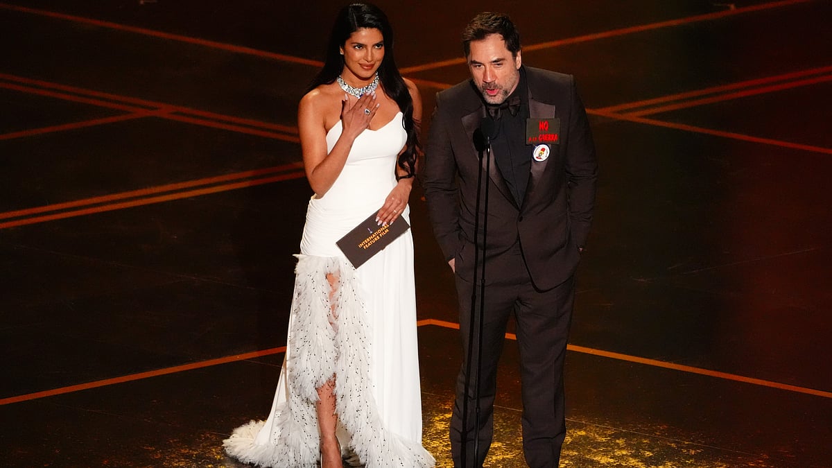 Priyanka Chopra Jonas and Javier Bardem present the award for best int'l feature film at Oscars 2026