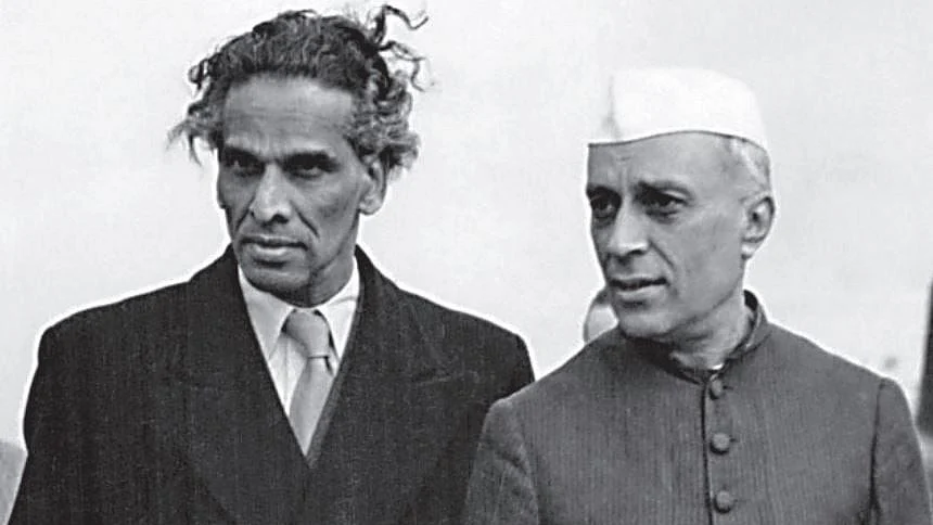V.K. Krishna Menon with former PM Jawaharlal Nehru