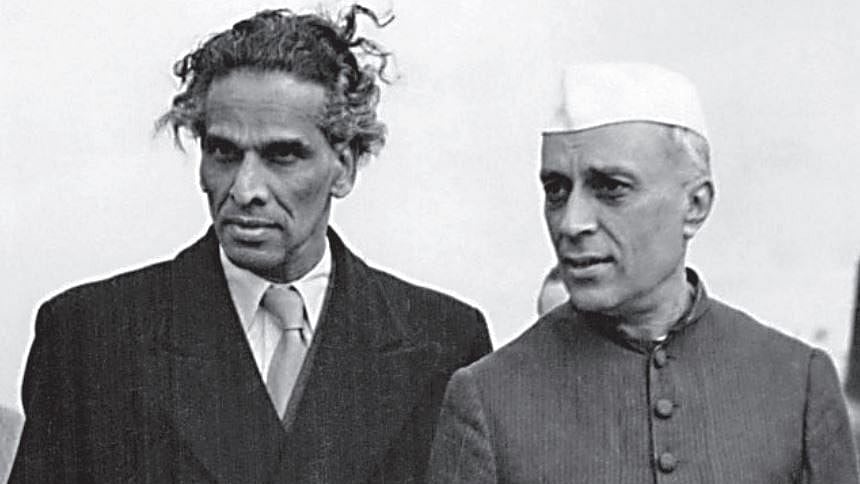 V.K. Krishna Menon with former PM Jawaharlal Nehru