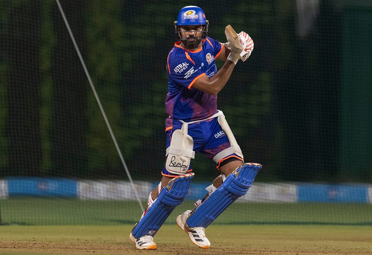 Rohit Sharma hit the MI nets on Monday