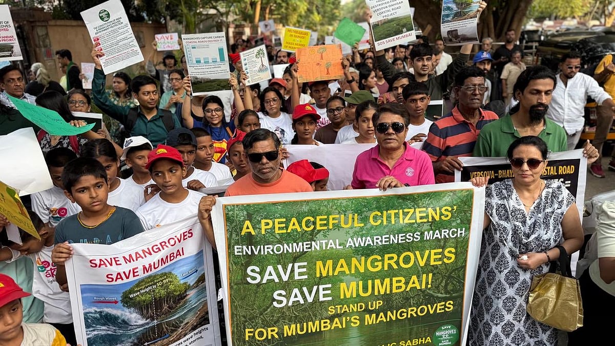 A 15 March citizens' protest against the coastal road project