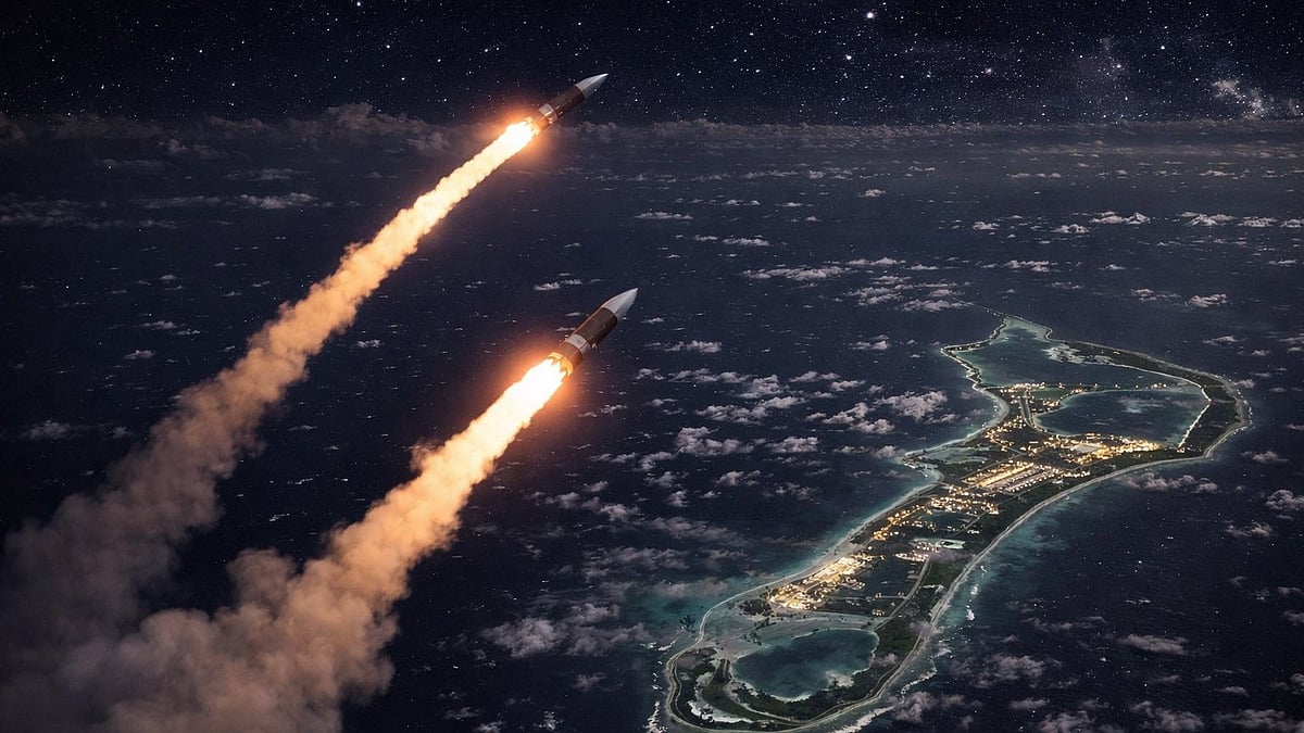 An AI generated image of attack on Diego Garcia