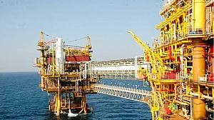 ONGC’s rig in the Krishna-Godavari basin