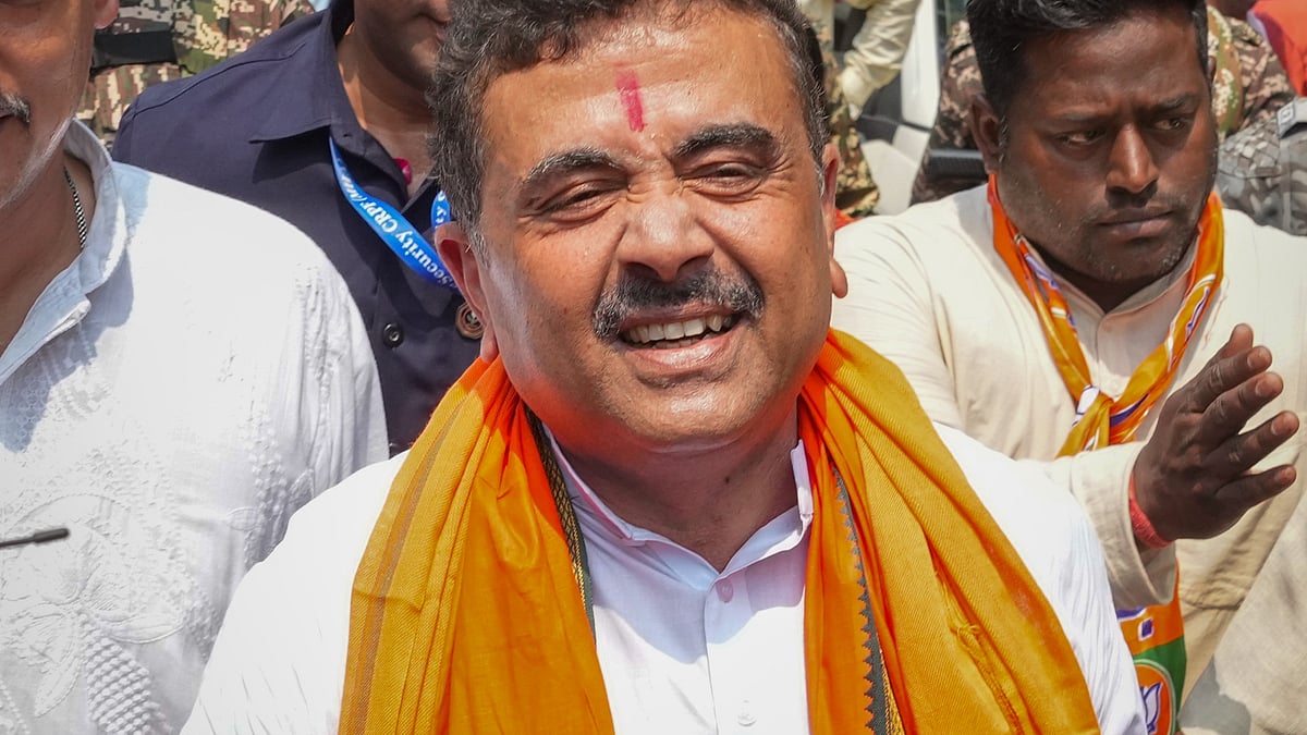 Suvendu Adhikari during his election campaign, in Kolkata, 19 March
