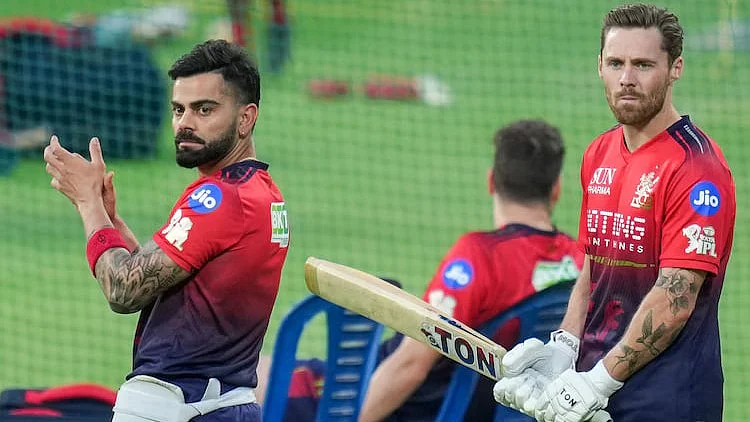 RCB icon Virat Kohli and Phil Salt gear up at the nets in Bengaluru