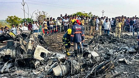 The crash site at Baramati 