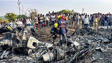 The crash site at Baramati 