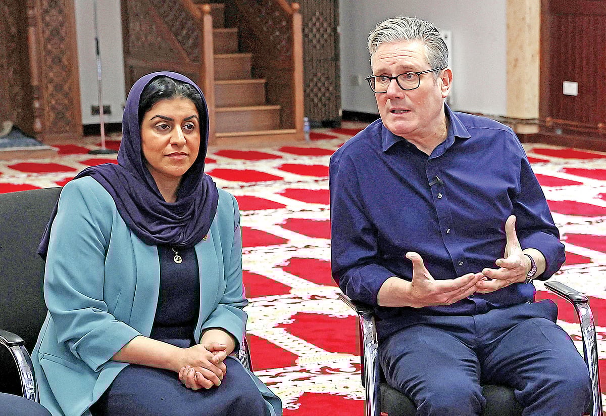 Britain’s PM Keir Starmer with home secretary Shabana Mahmood