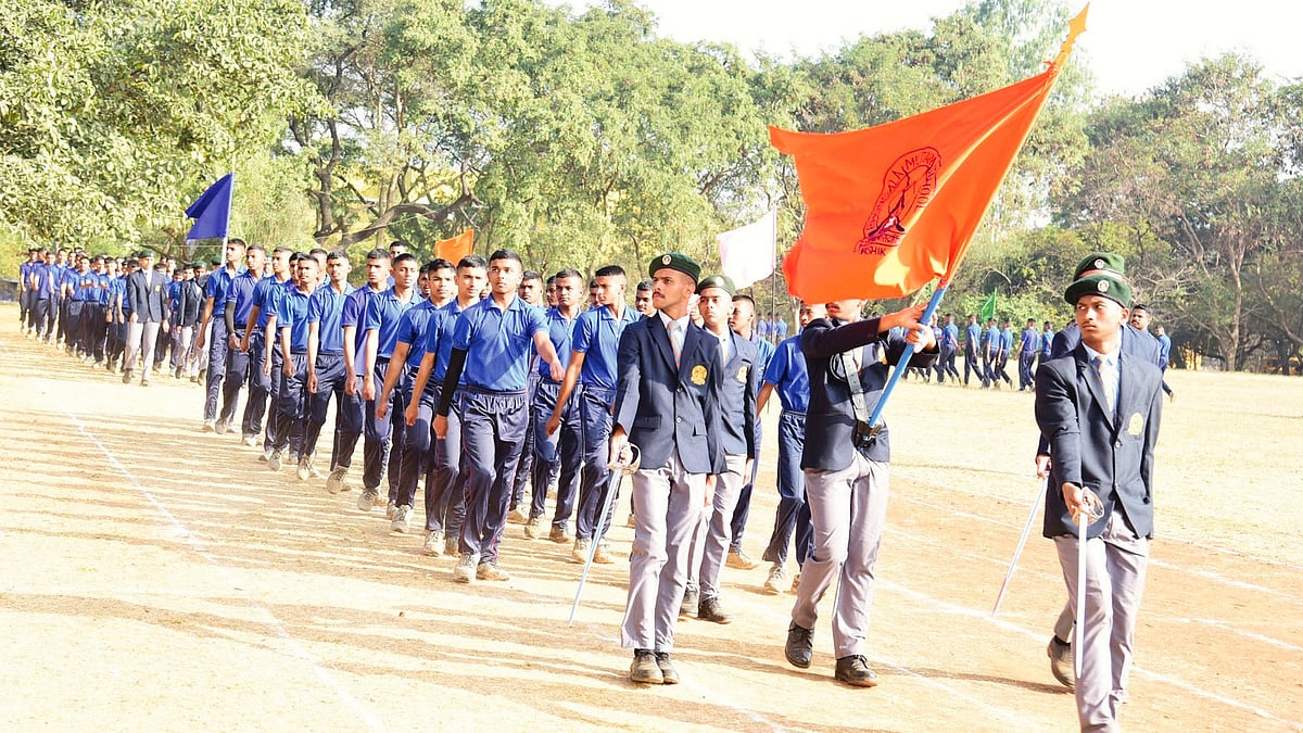 At the Bhonsala Military School, Nagpur, set up in 1937 by RSS ideologue B.S. Moonje