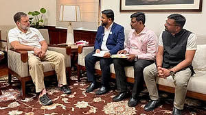 Members of SC-ST Welfare Association of Rural Bank meet Rahul Gandhi.