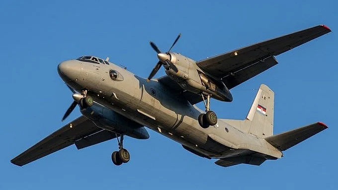 Russian An‑26 military transport aircraft.