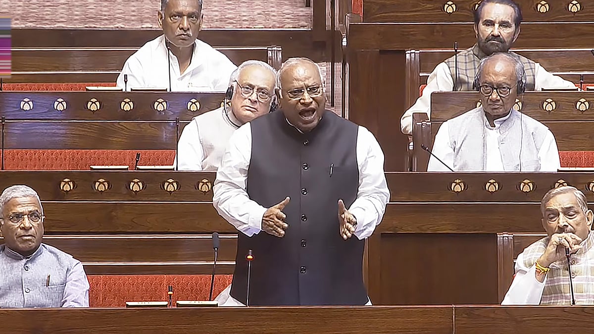 LoP in the Rajya Sabha Mallikarjun Kharge speaks in the House, 1 April