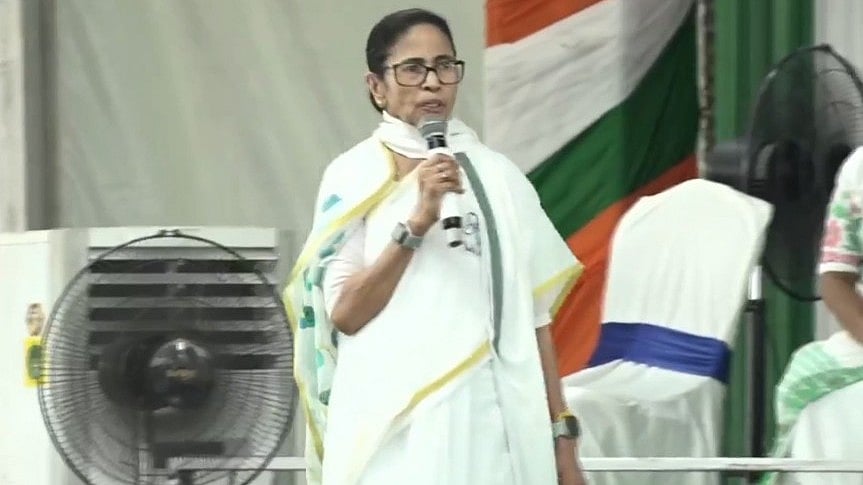 Mamata Banerjee during a political rally.