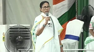 Mamata Banerjee during a political rally.