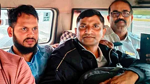 Mofakkarul Islam, alleged mastermind of Malda, after his arrest in Bagdogra, 3 April