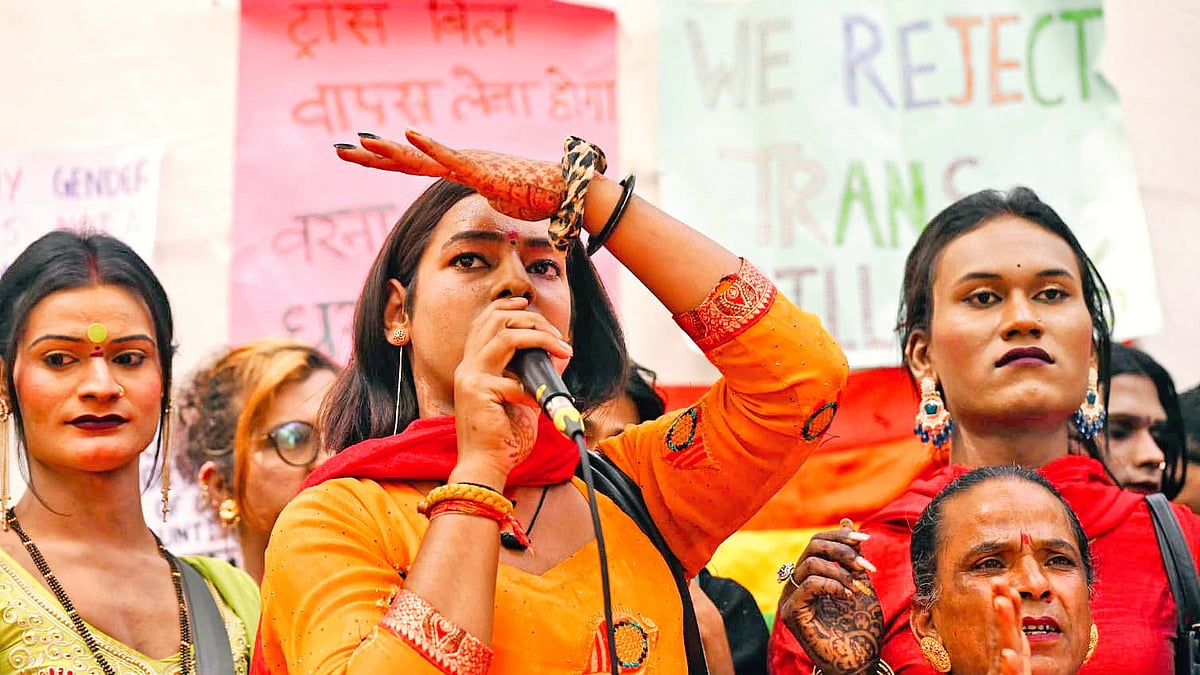 Fighting for their rights: A protest in Delhi against the amended trans law