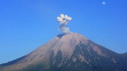 Mount Semeru erupts