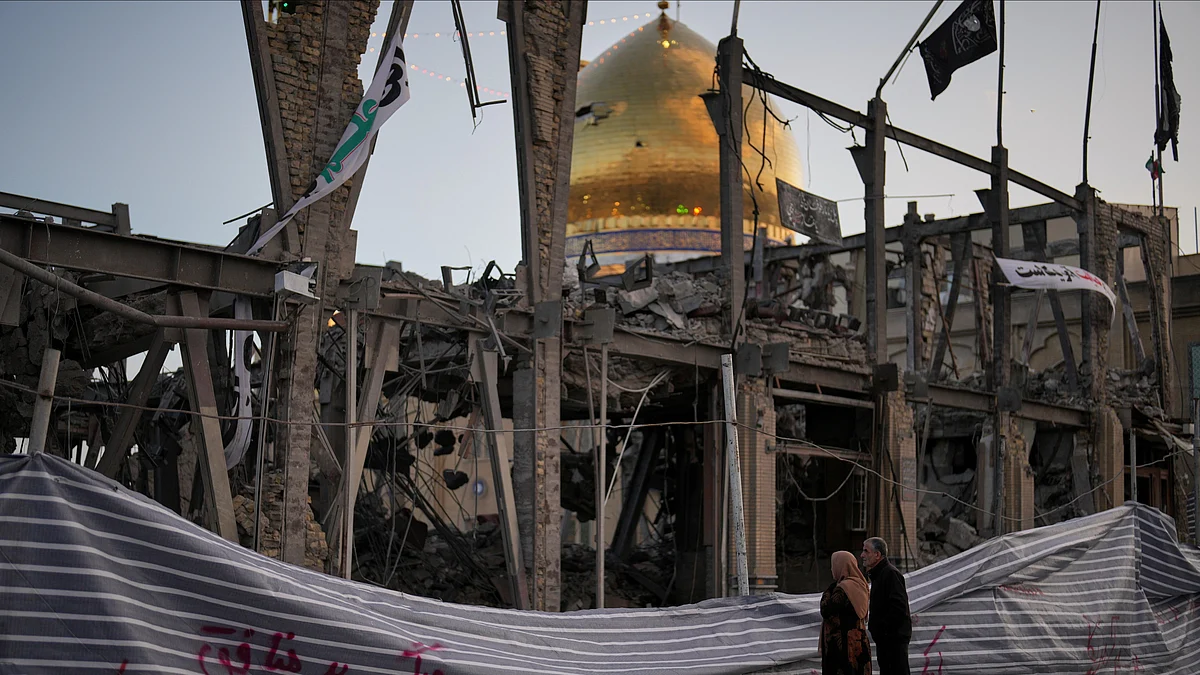 Grand Hosseiniyeh which was hit by US-Israeli airstrikes.